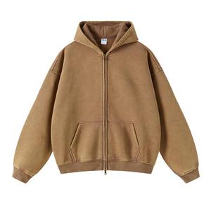 <b>Pink</b> Unisex Oversized Zip-Up Hooded <b>Sweatshirt</b> Eco-Friendly 100% Cotton Fleece Casual Winter Wear Regular Fit Long Sleeve - Product Image 6