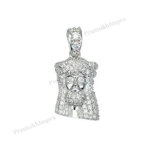 Iced Out Jesus Face colgante Moissanite Hip Hop joyería hecha a mano Micro Pave detallada declaración pieza lujo Streetwear colgante - Product Image 2