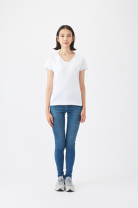 Nouveautés estivales, t-shirts à manches courtes pour femmes, col en V, hauts décontractés amples, t-shirts, service OEM, haute qualité - Product Image 5