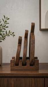 Platos de madera para servir, para el hogar, la cocina y la comedor, platos de madera hechos a mano con acabado liso y pulido - Product Image 2