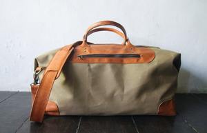 Custom OEM <b>Canvas</b> Leather Travel Duffel Bag Heavy Duty Vintage Weekend Overnight Carry On <b>Holdall</b> Bag LCDB-0015 - Product Image 3