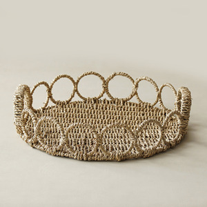 Natural seagrass storage baskets straw sea grass fruit basket for kitchen organizer easter decoration - Product Image 4