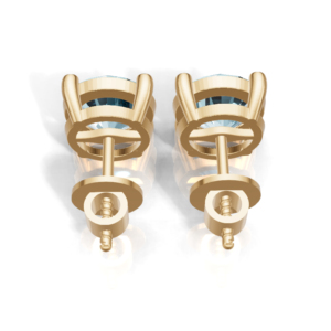 Heerani Jewels Lab Grown Aquamarine Prong <b>Set</b> <b>Stud</b> <b>Earrings</b> Gold 925 <b>Sterling</b> <b>Silver</b> Classic Women's Jewelry Wedding Party - Product Image 2
