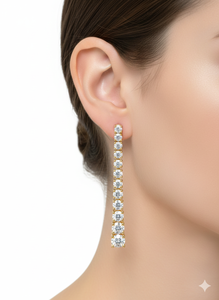 Pendientes de Diamantes Redondos para Mujer, Diamantes Naturales y Cultivados en Laboratorio - Product Image 3