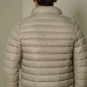 Chaqueta Acolchada para Hombre, Cuello Alto, Cierre de Cremallera, Forro Polar, Resistente al Viento, Color Sólido, Informal de Invierno, Gruesa, con Relleno de Poliéster - Product Image 2