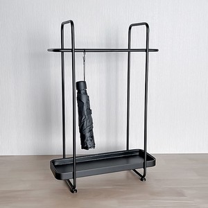 Porte-parapluies en métal avec plateau de récupération d'eau - Support à parapluies en acier noir en gros - Product Image 1