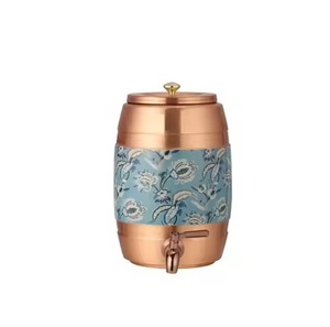 Elegant Enamel Printed <b>Copper</b> Water Dispenser Decorative Water Storage Unit with Tap Perfect for Dining <b>Table</b> and Hospitality - Product Image 4