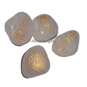 Compre un Juego de Piedras de Cuarzo Rosa Pulido Personalizadas para Reiki Usui - Product Image 1