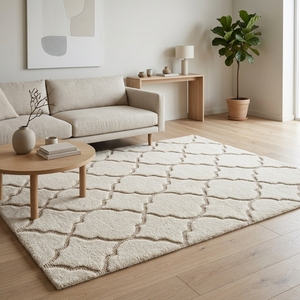 Alfombra de Lana Texturizada de Lujo, Hecha a Mano, con Diseño Geométrico de Altura Variable, Diseño Personalizado, Precio de Fábrica al por Mayor - Product Image 5