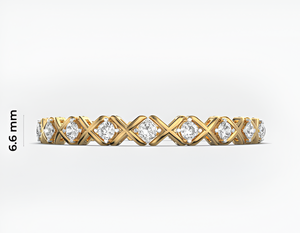 Pulsera de tenis de oro rosa de 14K con diamantes redondos brillantes cultivados en laboratorio, diseño de cruz XO y círculo, moderna, regalo de boda - Product Image 5