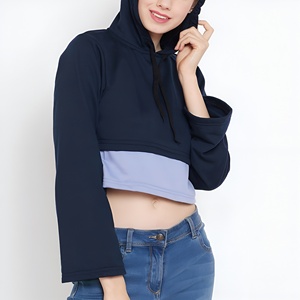 Venta Directa de Fábrica, Sudadera Corta para Mujer, Hecha de Algodón, de Secado Rápido y Tela Cómoda, Sudaderas Cortas para Mujer - Product Image 2