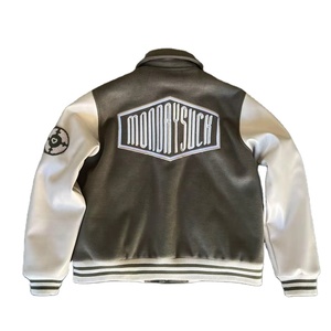 แจ็คเก็ตวาร์ซิตี้แบบสั่งทำ OEM สำหรับทุกเพศ ระบายอากาศได้ดี เป็นมิตรกับสิ่งแวดล้อม กันน้ำ สไตล์วินเทจ สตรีทแวร์ ปักลาย แจ็คเก็ตฤดูหนาว - Product Image 2