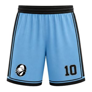 Ensemble uniforme de basket-ball pour hommes et femmes, maillot et short bleu ciel et noir, vêtements de sport légers et confortables pour équipe Oita - Product Image 4
