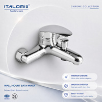Robinet thermostatique moderne à levier unique en laiton Robinet combiné bain-douche poli avec noyau de valve en céramique