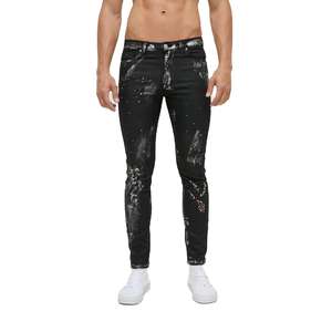 Pantalones Vaqueros Ajustados con Raya Lateral, Diseño Desgarrado, Logotipo Personalizado, Venta al Por Mayor, Moda para Hombre, OEM ODM - Product Image 1