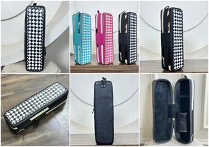 Estuche para Rizador de Pelo de Cuero Vacuno Repujado a Cuadros, Hecho a Mano, Resistente al Calor, Bolsa de Viaje para Herramientas de Peinado - Product Image 3