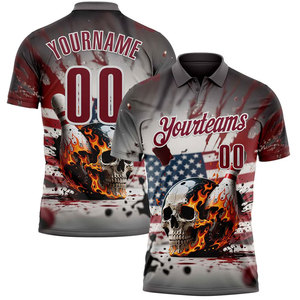 เสื้อโปโลกีฬาผู้ชายแบบซับลิเมชั่น ผลิตตามสั่งจากโรงงาน MOQ ต่ำ เสื้อดาร์ท เสื้อบอลลิ่ง เสื้อกอล์ฟ - Product Image 1