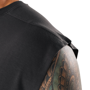 Camiseta sin mangas gris oscuro para hombre, estilo oversize, para gimnasio, entrenamiento muscular, fitness, ropa urbana, OEM, al por mayor - Product Image 5