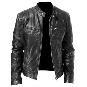 Stylish Design Men <b>Jacket</b> Spring Autumn Motorcycle Style Natural Leather <b>Slim</b> <b>Fit</b> Biker Coat Customized Leather <b>jacket</b> for men - Product Image 4