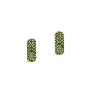 Boucles d'oreilles en or massif 18 carats avec pierres précieuses semi-précieuses 100% naturelles, grenat tsavorite 1,33 ct, pour un cadeau de la Saint-Valentin - Product Image 2