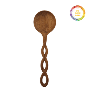 Elegant Wooden Spoon With Leaf And Flower Carving Decorative Kitchenware Custom <b>Engraved</b> Logo Professional - Product Image 1