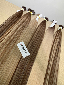 Super Double Drawn Vietnamese Hanoi Virgin Hair Bulk <b>Micro</b> Ring <b>Extensions</b> Bleached Factory Price Full Cuticle Balayage - Product Image 1