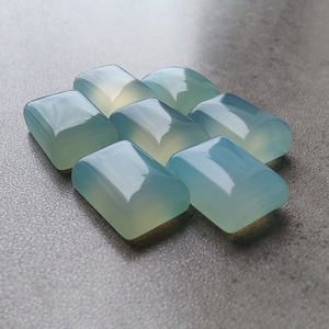 Cabujón Rectangular de Calcedonia Aqua Natural, Piedra Preciosa Suelta con Reverso Plano Calibrado, Suministro de Joyería, Todos los Tamaños Disponibles - Product Image 5