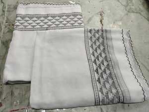 Chal IMMAH Blanco de la Mejor Calidad para Hombre, en Voile de Algodón con Diseño de Bloques de Color, Transpirable y Ligero para Invierno - Product Image 4