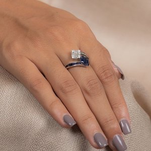 18K White <b>Gold</b> Solitaire Wedding <b>Ring</b> with Tanzanite Peridot <b>Opal</b> Citrine or Garnet - Product Image 5