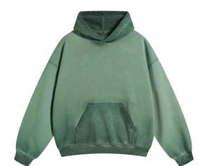Sweat à capuche pour homme en coton 100% de qualité supérieure, avec tissu épais, cordon en coton 100%, personnalisable, pull-over uni, coupe courte et ample - Product Image 6
