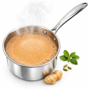 Casserole en acier inoxydable de qualité supérieure, grade 304, triple épaisseur, 18 cm, pour la cuisine quotidienne, la préparation de soupes et les applications de cuisson à l'eau. - Product Image 1