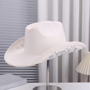 Sombreros de Vaquero de Ala Ancha para Hombre y Mujer, Sombrero de Vaquero y Vaquera de Gamuza, Sombrero Panamá de Fieltro - Product Image 2