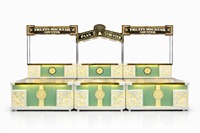 Comptoir de buffet décoratif classique de luxe King International Golden Deco en acier inoxydable éclairé, arche décorative pour intérieur et extérieur
