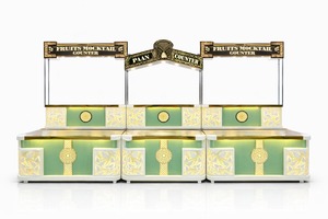 King International Golden Deco Classic Luxury Illuminated Stainless Steel Buffet Display Counter <b>Decorative</b> <b>Arch</b> Indoor Outdoor - Product Image 3