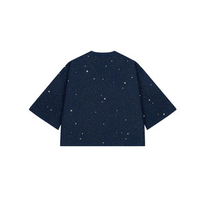 เสื้อยืดโอเวอร์ไซส์ปักลายดาวเต็มตัว แบบสั่งทำพิเศษ เนื้อผ้าหนา 100% คอตตอน ทรงไหล่ตก สไตล์สตรีทแวร์สุดหรู สำหรับผู้ชาย จากซัพพลายเออร์ - Product Image 3