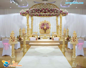 Hindu Wedding FRP Spiral Mandap Decor Basic Designer FRP Wedding Mandap Decoration Indian Wedding Fiber Mandap Decor Ideas - Product Image 2