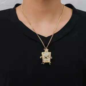 Colgante de Moissanita Chapado en Oro, Collar Cuadrado Estilo Hip Hop, Joyería Personalizada para Fiesta - Product Image 3