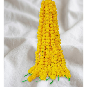Guirnaldas de Flores de Caléndula Artificiales Hechas a Mano para Decoración de Bodas Indias, Guirnaldas de Genda Phool para Diwali, Pooja, Haldi, Mehndi - Product Image 4