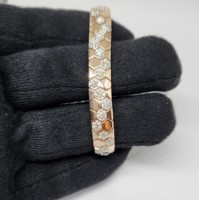 Bracelet tennis unisexe en or massif 14 carats, motif nid d'abeille naturel, certifié IGI, bijoux fins, diamant taille brillant clarté VS