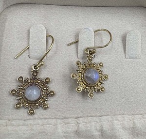 Classic <b>Hook</b> Style Brass Dangle <b>Earrings</b> Gold Plated Moonstone Gemstone Dangle Fashion <b>Earring</b> - Product Image 5