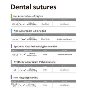 Natuurlijke Zijde Chirurgische Hechtdraad Tandheelkunde 2/0 3/0 4/0 Zwarte Niet-Absorbeerbare Zijden Hechtdraad Voor Epidermale Hechting - Product Image 6