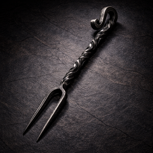 Custom Hand Forged <b>BBQ</b> Meat Fork Premium Twisted Iron Handle Steak Carving Fork Handmade Grill Kitchen <b>Tool</b> - Product Image 5