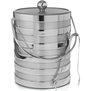 Premium Stainless Steel Ice Bucket With Dual Handles Tapered Metal Beverage Tub Durable <b>Utility</b> Pail & Modern Indoor Planter - Product Image 3