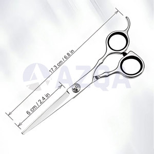 Stainless Steel 6.8-Inch Professional Right-Handed Hairdressing Scissors with Finger Rest Adjustable Screw Rubber Finger <b>Rings</b> - Product Image 2