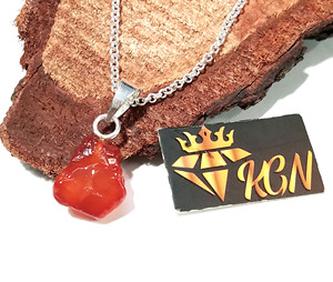 Natural Raw Carnelian <b>Pendant</b> <b>Solid</b> 925 Sterling Silver Handmade Rough Carnelian Gemstone <b>Pendant</b> Necklace Gift Jewelry - Product Image 6