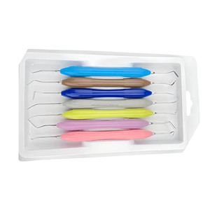 Juego de 7 instrumentos dentales de modelado de composite, herramientas de relleno de resina de doble punta con mango de silicona, proveedor mayorista - Product Image 6
