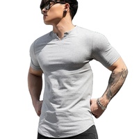 T-shirt blanc 100% en coton et polyester avec col montant Design surdimensionné lourd