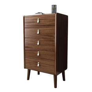 Armoire d'angle moderne multifonctionnelle écologique durable à cinq tiroirs en bois massif, grain de bois naturel, pour chambre à coucher, salon, hôtel - Product Image 5