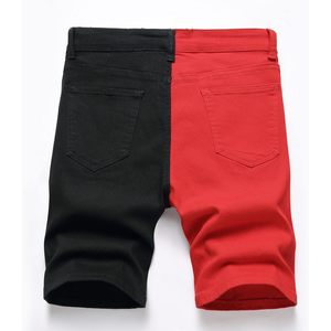 2025 2025 hommes haut décontracté été mode Denim Shorts mignon bicolore coupe ajustée jean poches extensible 2025 été court - Product Image 1