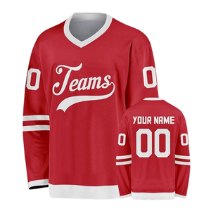 Maillot de hockey sur glace en polyester pour club sportif, personnalisable avec nom et numéro de l'équipe, impression par sublimation, uniforme de hockey sur glace sur mesure, vente chaude - Product Image 1